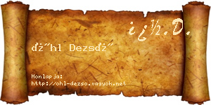 Öhl Dezső névjegykártya