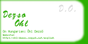 dezso ohl business card